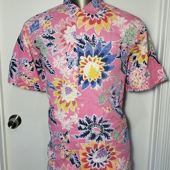 Vintage Polo Ralph Lauren man shirt hawaiian aloha floral camp size Large - Picture 2 of 6